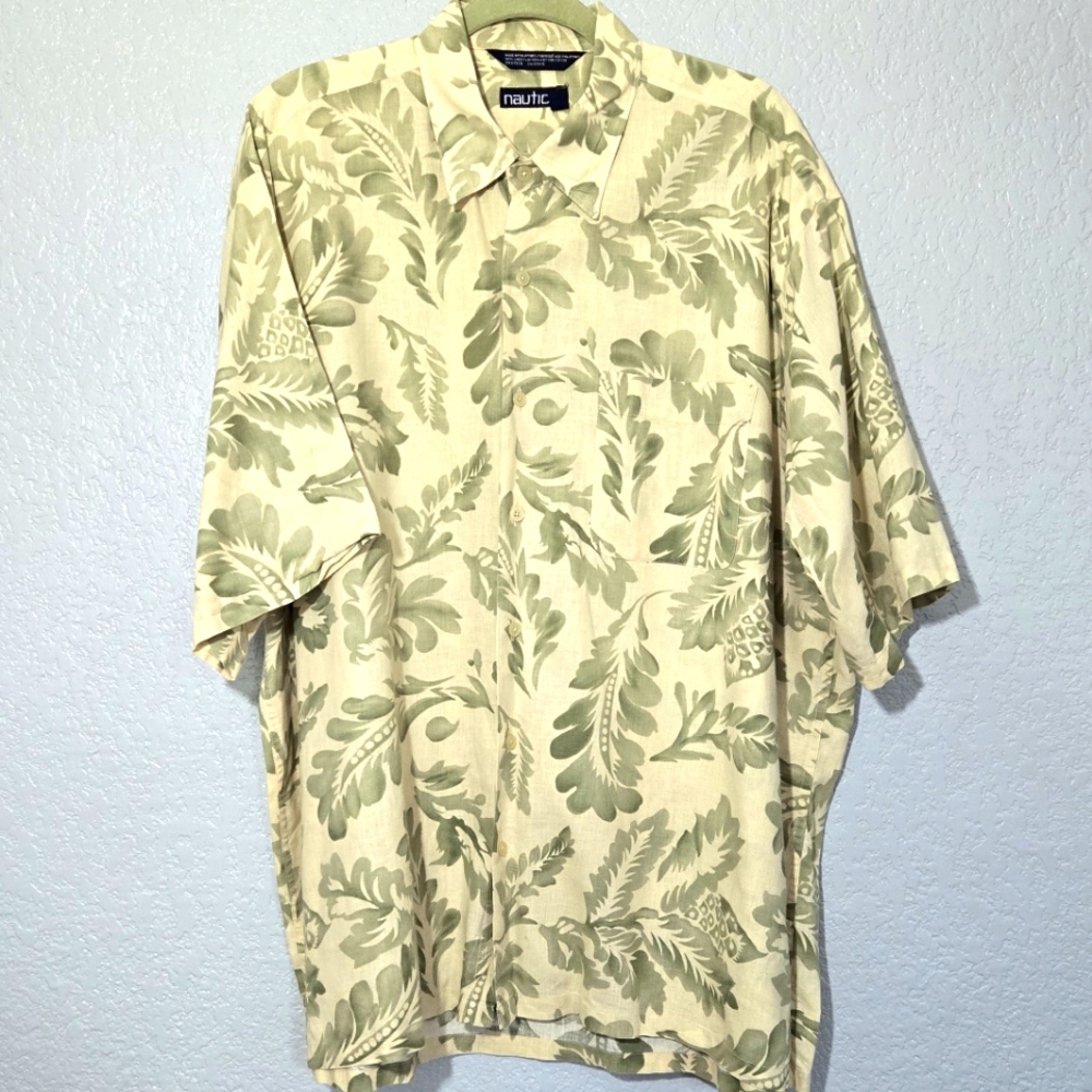 Nautica Hawaiian style linen blend shirt